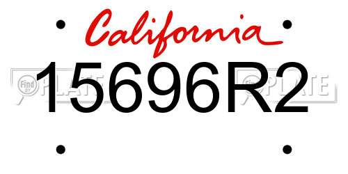 15696R2 California License Plate