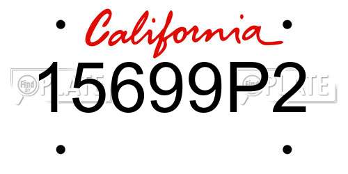 15699P2 California License Plate