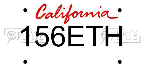 156ETH California License Plate