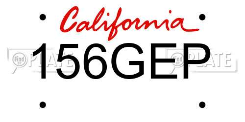 156GEP California License Plate