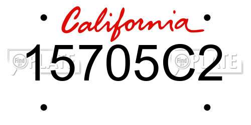15705C2 California License Plate