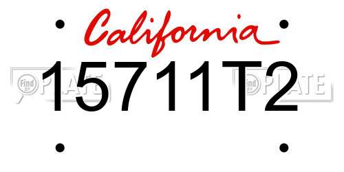 15711T2 California License Plate