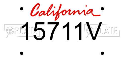 15711V California License Plate