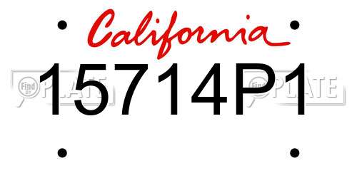 15714P1 California License Plate