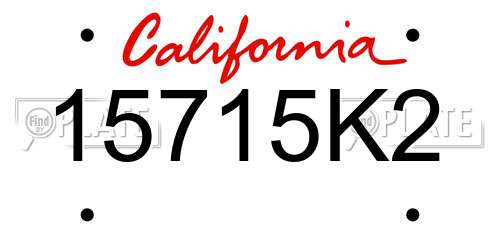 15715K2 California License Plate