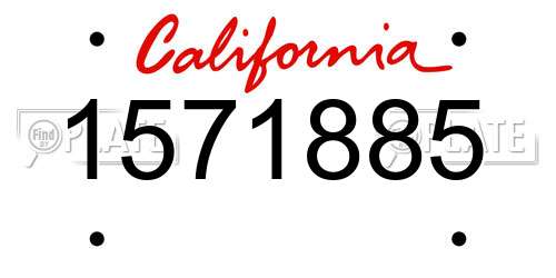 1571885 California License Plate