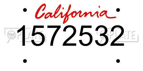 1572532 California License Plate