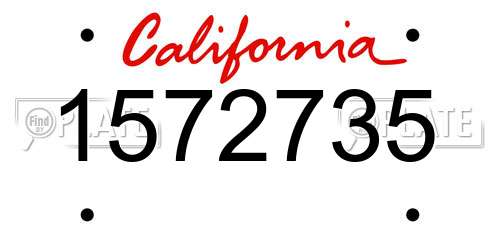 1572735 California License Plate