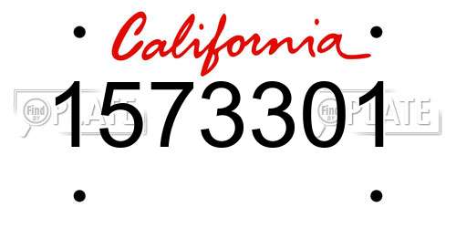 1573301 California License Plate