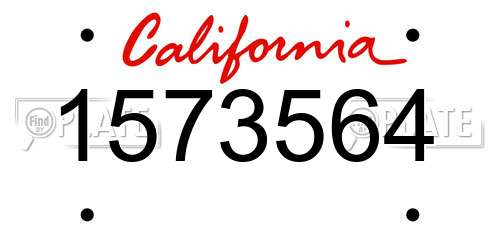 1573564 California License Plate