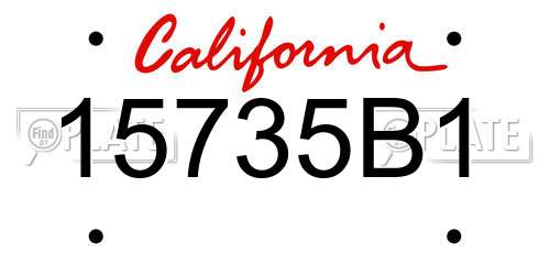 15735B1 California License Plate