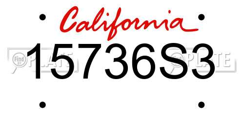 15736S3 California License Plate
