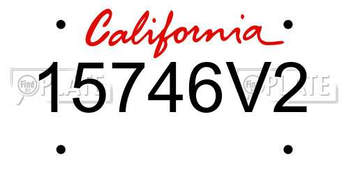 15746V2 California License Plate