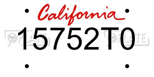 15752T0 California License Plate