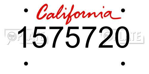 1575720 California License Plate
