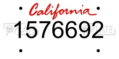 1576692 California License Plate