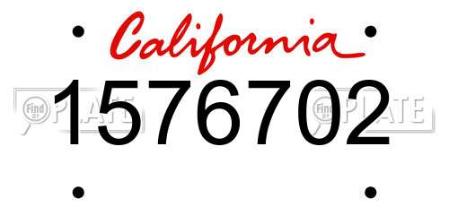 1576702 California License Plate