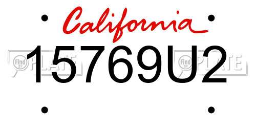 15769U2 California License Plate