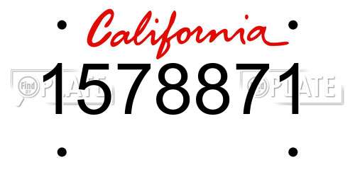 1578871 California License Plate