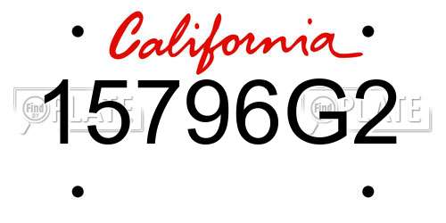 15796G2 California License Plate