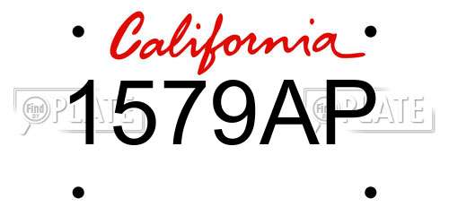 1579AP California License Plate