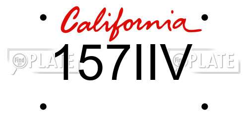 157IIV California License Plate