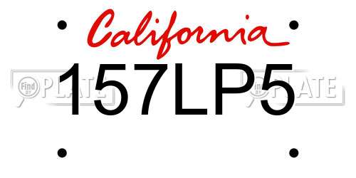 157LP5 California License Plate