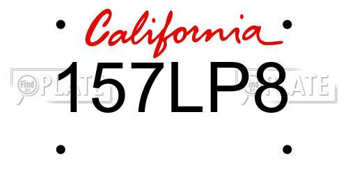 157LP8 California License Plate