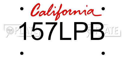 157LPB California License Plate