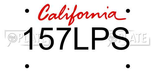 157LPS California License Plate
