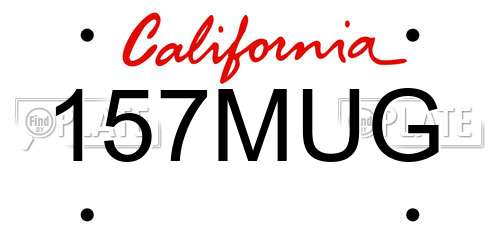 157MUG California License Plate