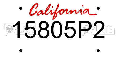15805P2 California License Plate