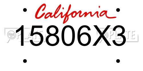 15806X3 California License Plate