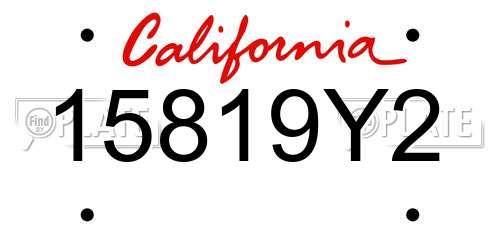 15819Y2 California License Plate
