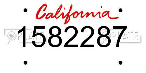 1582287 California License Plate