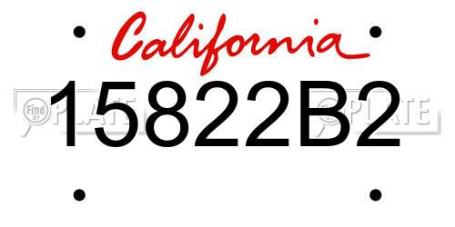 15822B2 California License Plate
