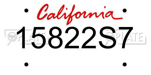 15822S7 California License Plate