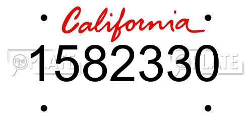 1582330 California License Plate