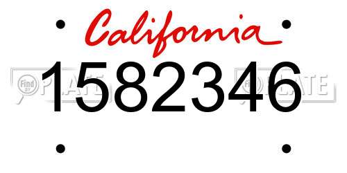 1582346 California License Plate