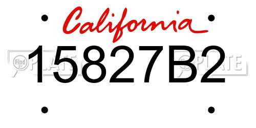 15827B2 California License Plate