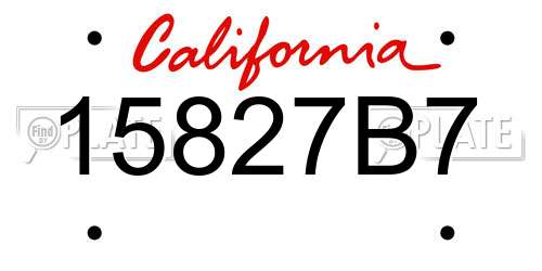 15827B7 California License Plate
