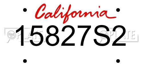 15827S2 California License Plate