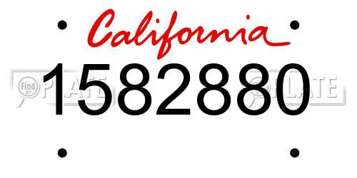 1582880 California License Plate