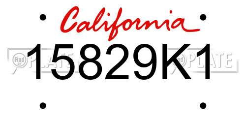 15829K1 California License Plate