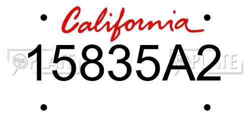 15835A2 California License Plate