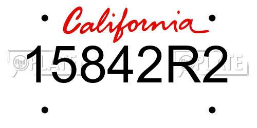 15842R2 California License Plate