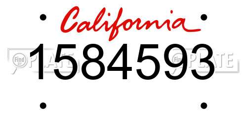1584593 California License Plate