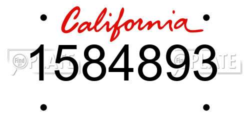 1584893 California License Plate