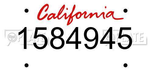 1584945 California License Plate