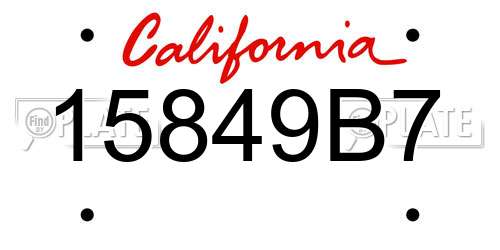 15849B7 California License Plate
